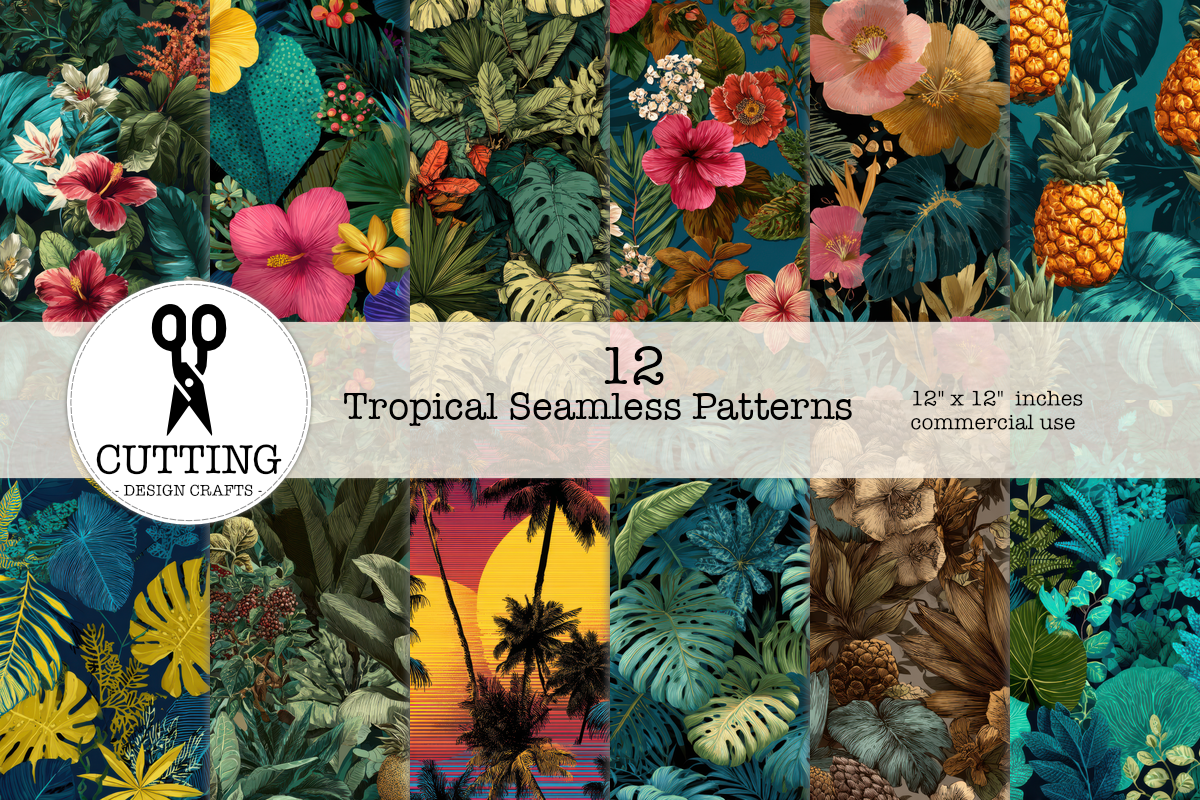 Vibrant Tropical Seamless Patterns Graphic by CUTTING DESIGNCrafts ...