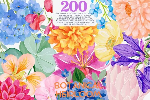 Watercolor Flower Clipart Bundle