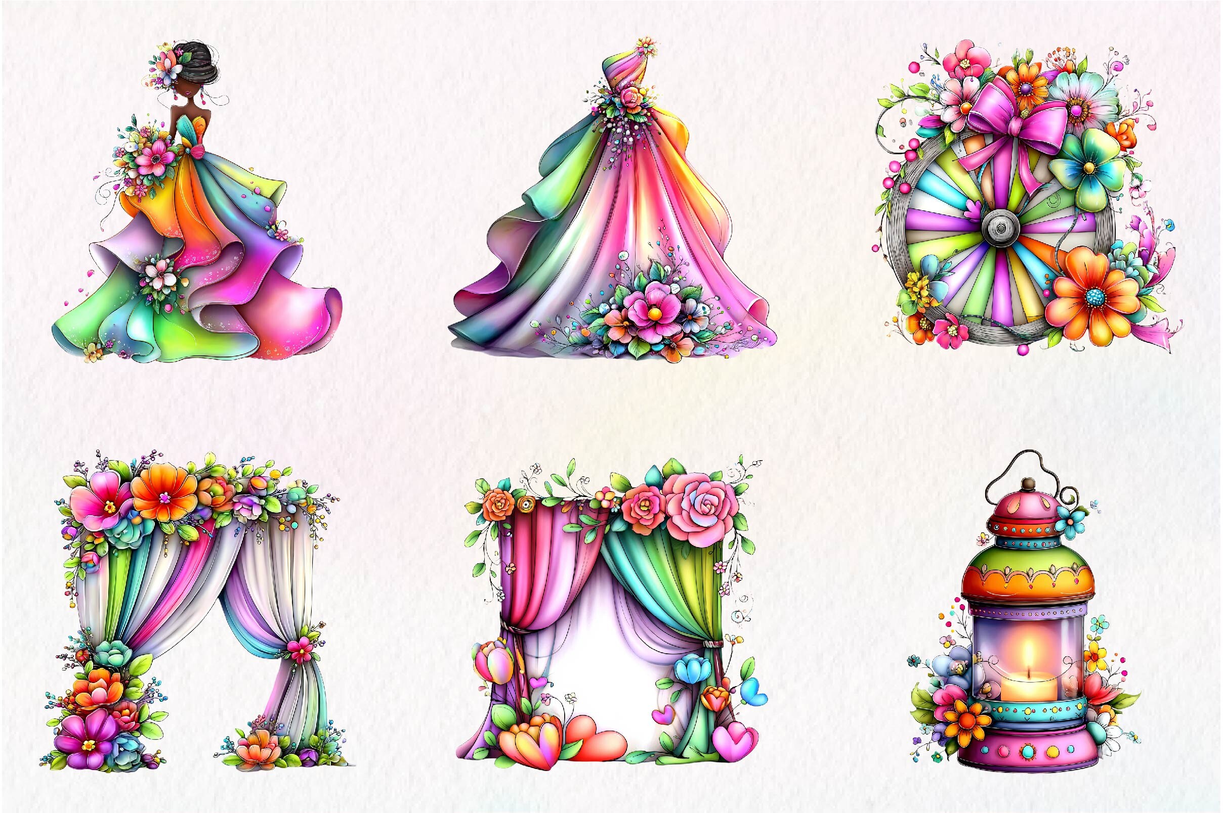 Whimsical Romantic Wedding Clipart - photo 2