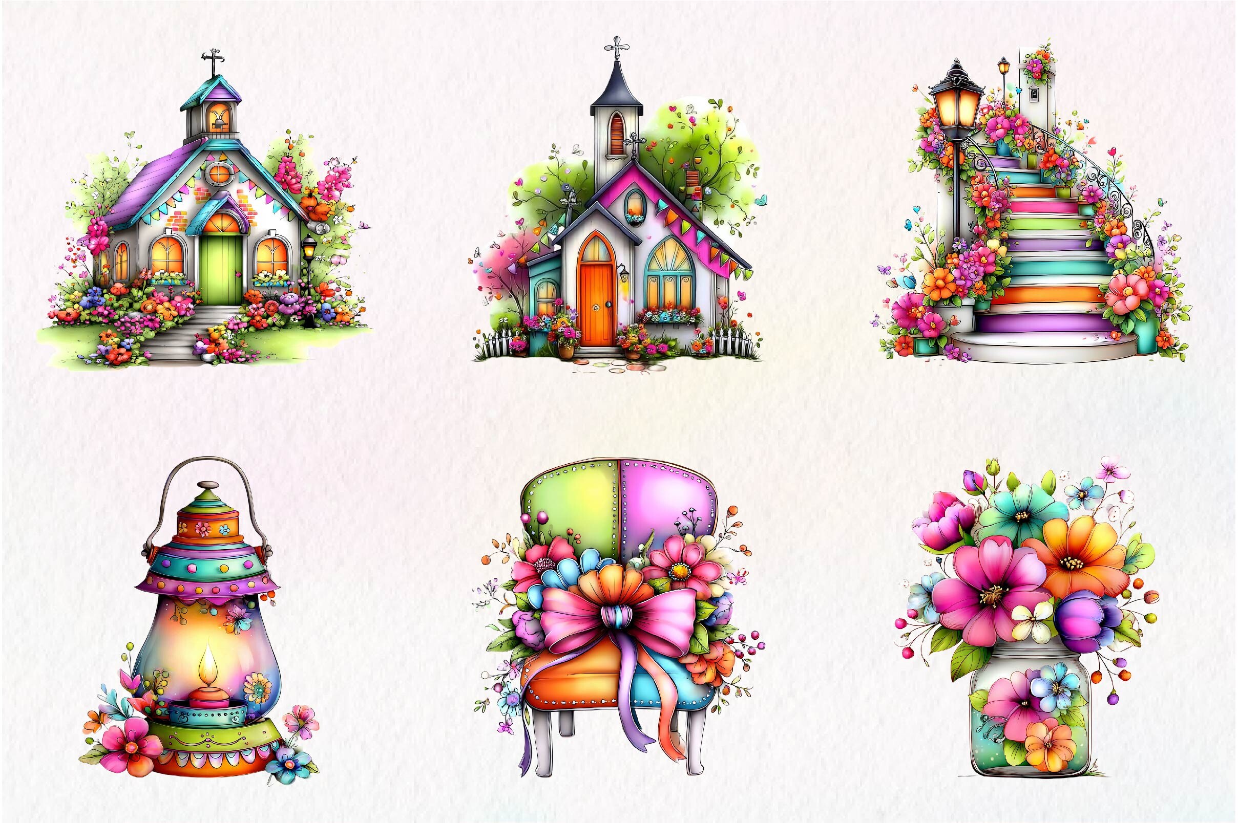 Whimsical Romantic Wedding Clipart - photo 3