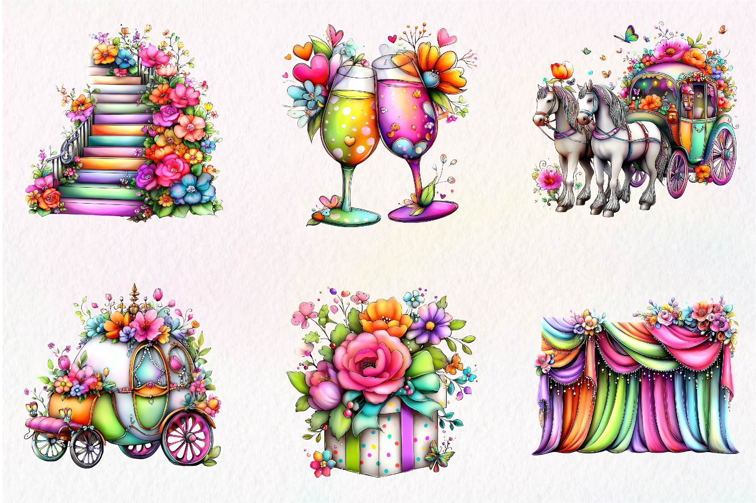 Whimsical Romantic Wedding Clipart - photo 5