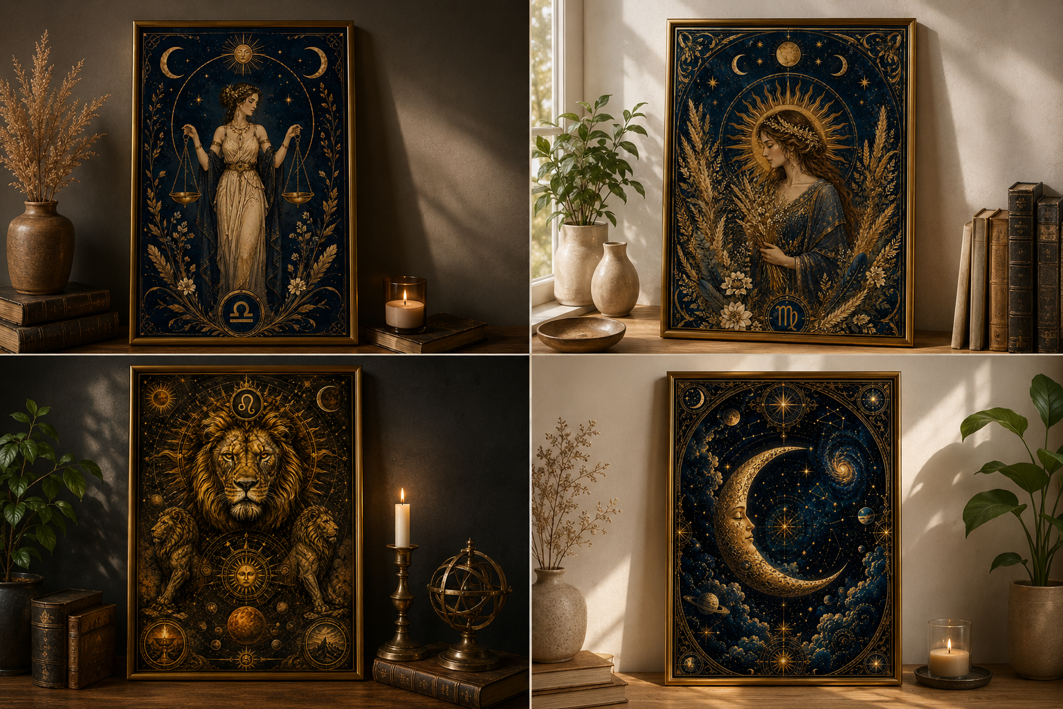 Zodiac Celestial Wall Art Collection