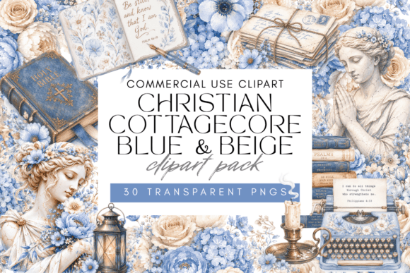 30 Christian Vintage Watercolor Clipart