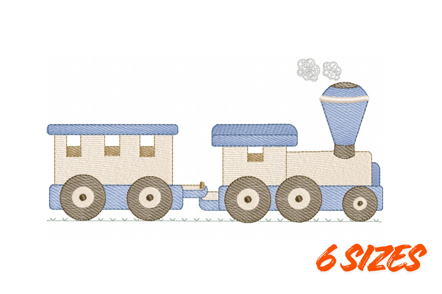 Baby Train Embroidery Design Vintage