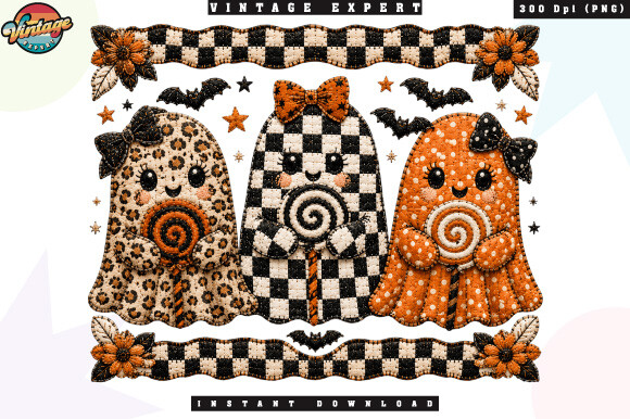 Buffalo Check Ghost Halloween PNG