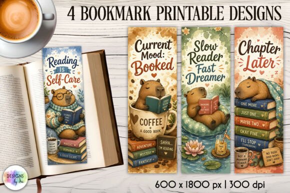 Capybara Reading Bookmarks