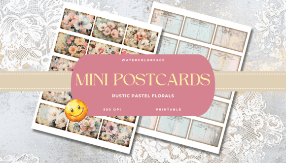 Distressed Cottage Floral Mini Postcards