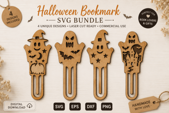 Halloween Bookmark SVG Laser Cut Files
