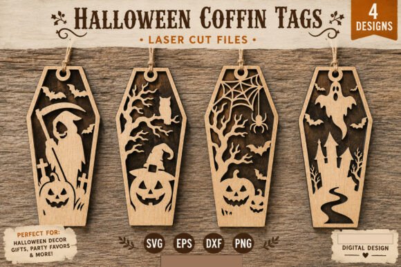 Halloween Coffin Bookmark SVG Bundle