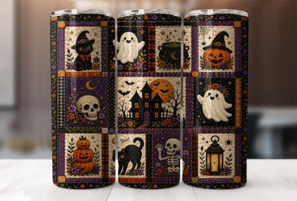 Halloween Quilt Patchwork Tumbler Wraps