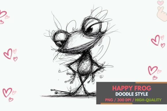 Happy Frog Doodle Sketch Sublimation Graphic by Murmeo Designs ...