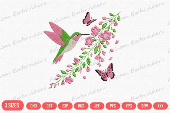 Hummingbird Floral Butterfly Blossom