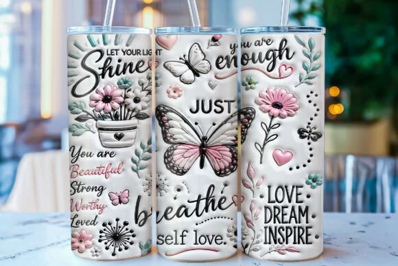 Inflated Self Love 20oz Tumbler Wrap PNG