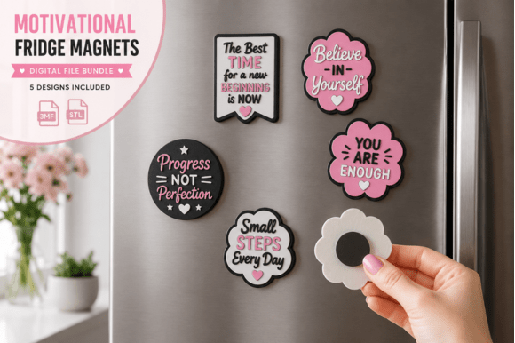 Motivational Fridge Magnet 3D Print Set - STL/3MF Files - Image 2