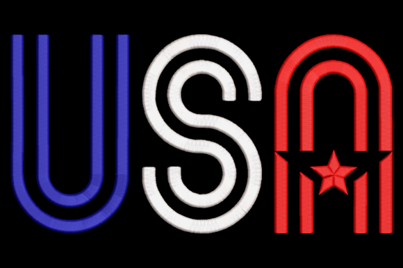 Patriotic USA Embroidery Design