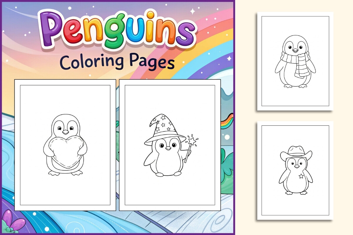 Penguins Coloring Pages Printable