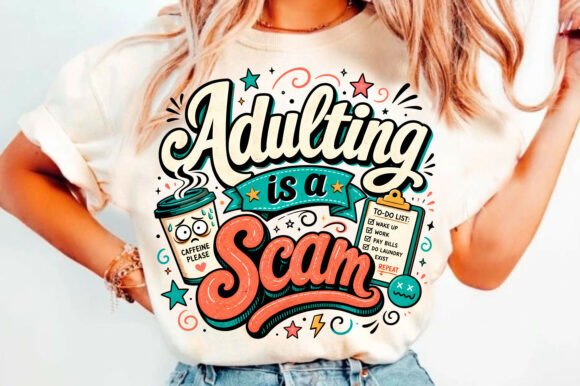 Preview of Scam Funny Sarcastic PNG Tshirt Png T-shirt, sticker, and sublimation design