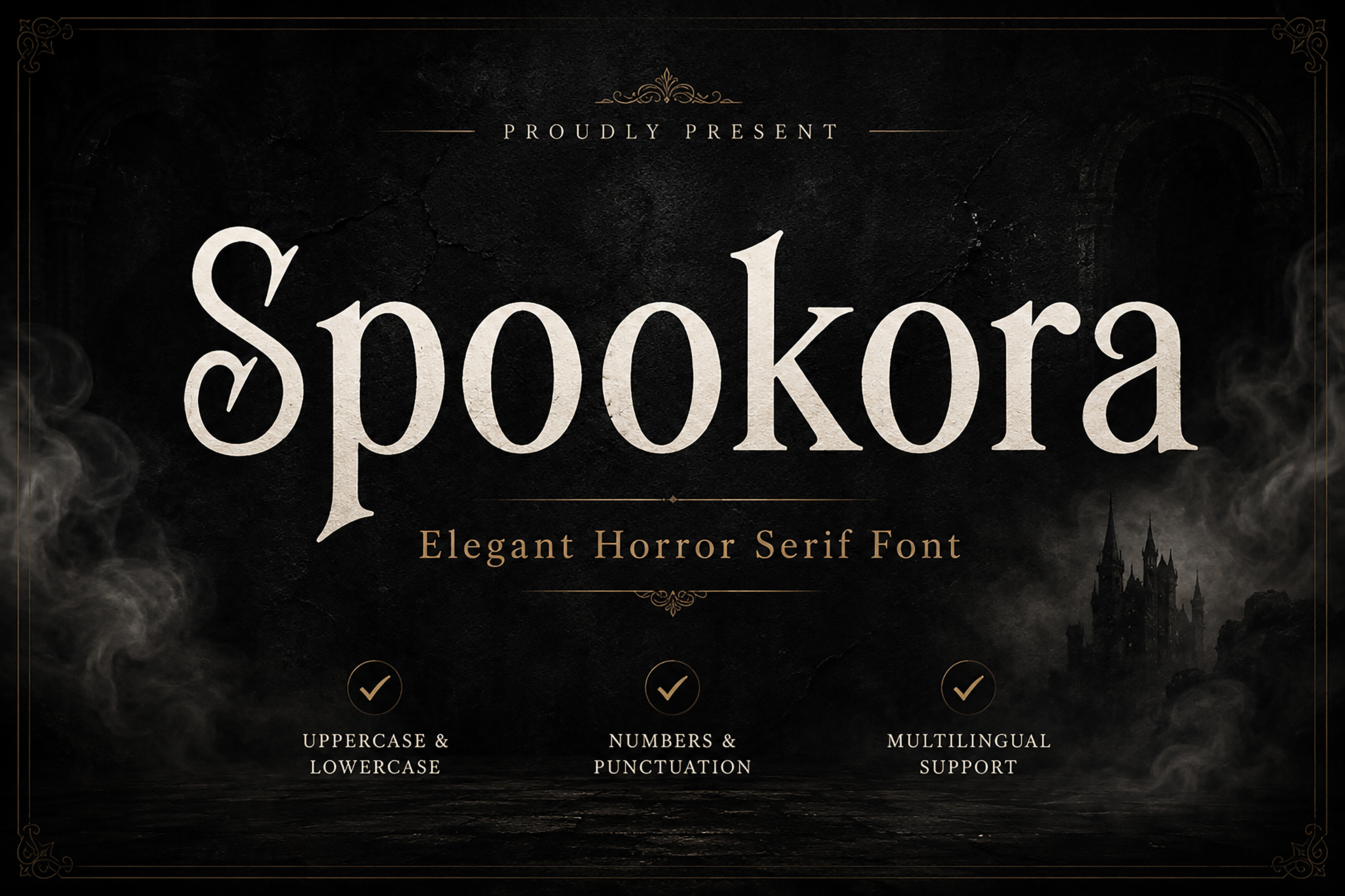 Spookora preview: gothic inspired vintage horror font