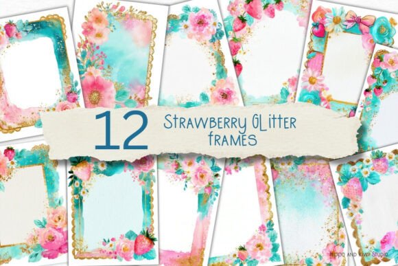 Strawberry Gold Glitter Strawberry Paper