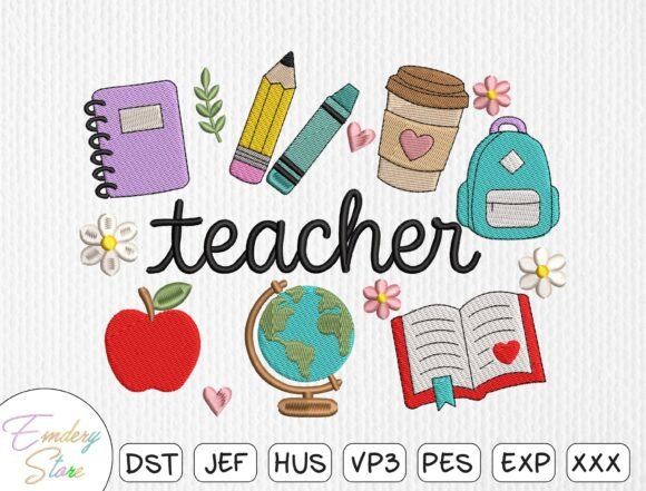 Teacher Embroidery Design