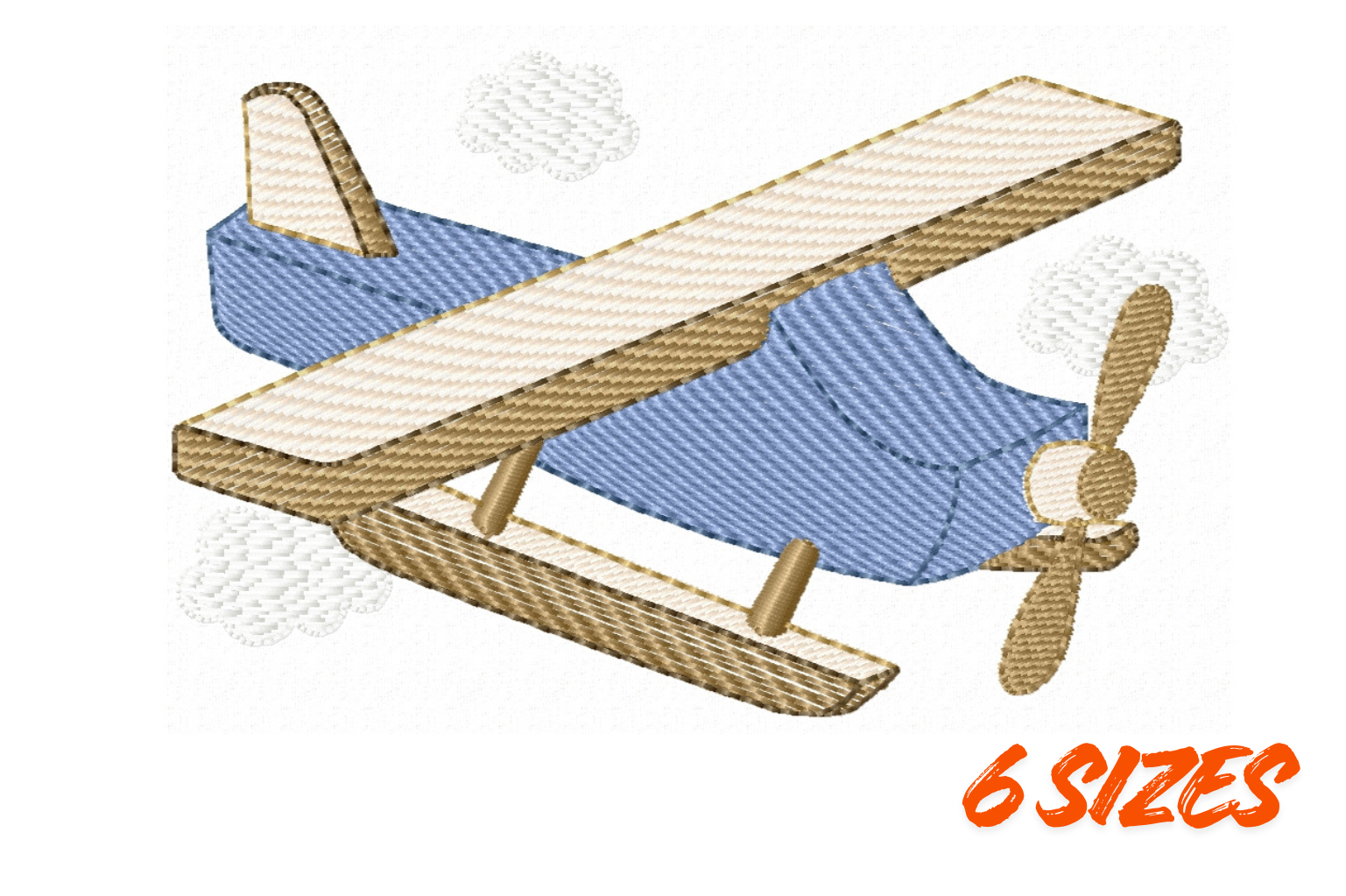 Vintage Airplane Embroidery Design Set