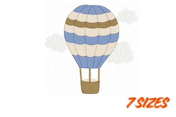 Vintage Hot Air Balloon Embroidery Art
