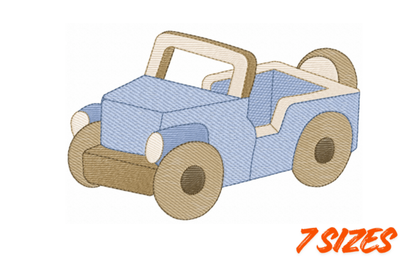 Vintage Toy Car Embroidery Design File