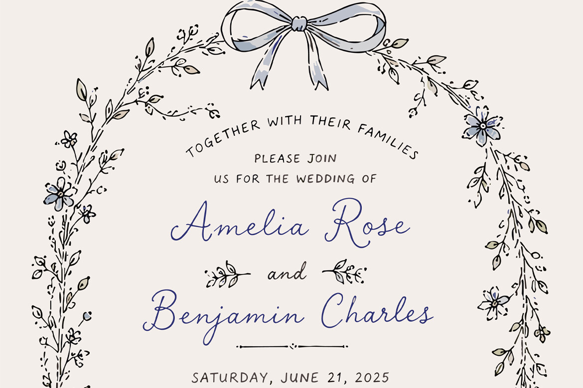 Whimsical Cottagecore Wedding Invitation