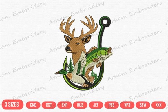 Wildlife Deer Fish Duck Hook