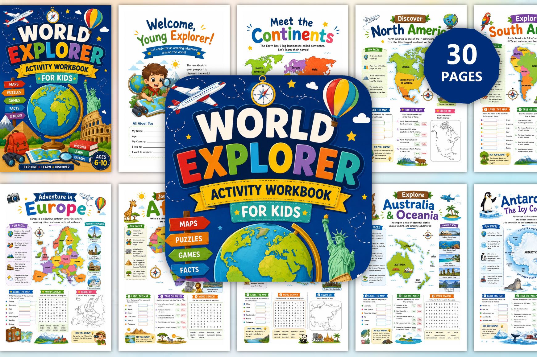 World Explorer Activity Workbook for Kid