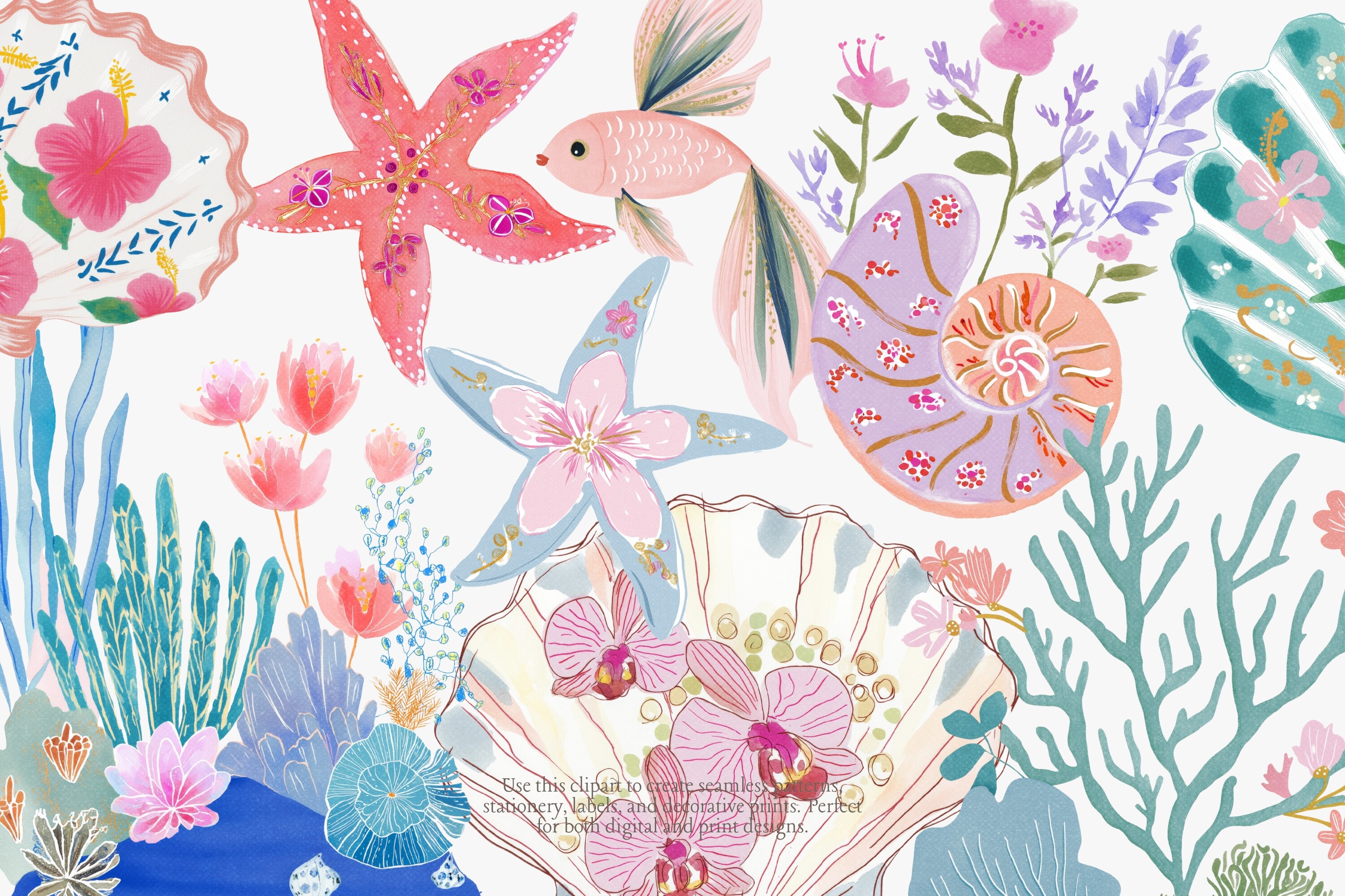 Coastal Watercolor Clipart Bundle - photo 2