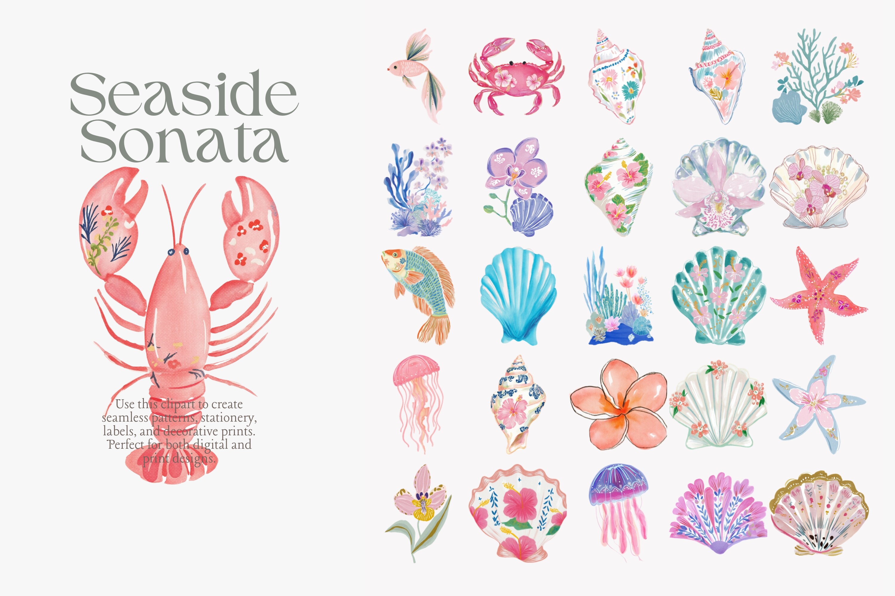 Coastal Watercolor Clipart Bundle - photo 4