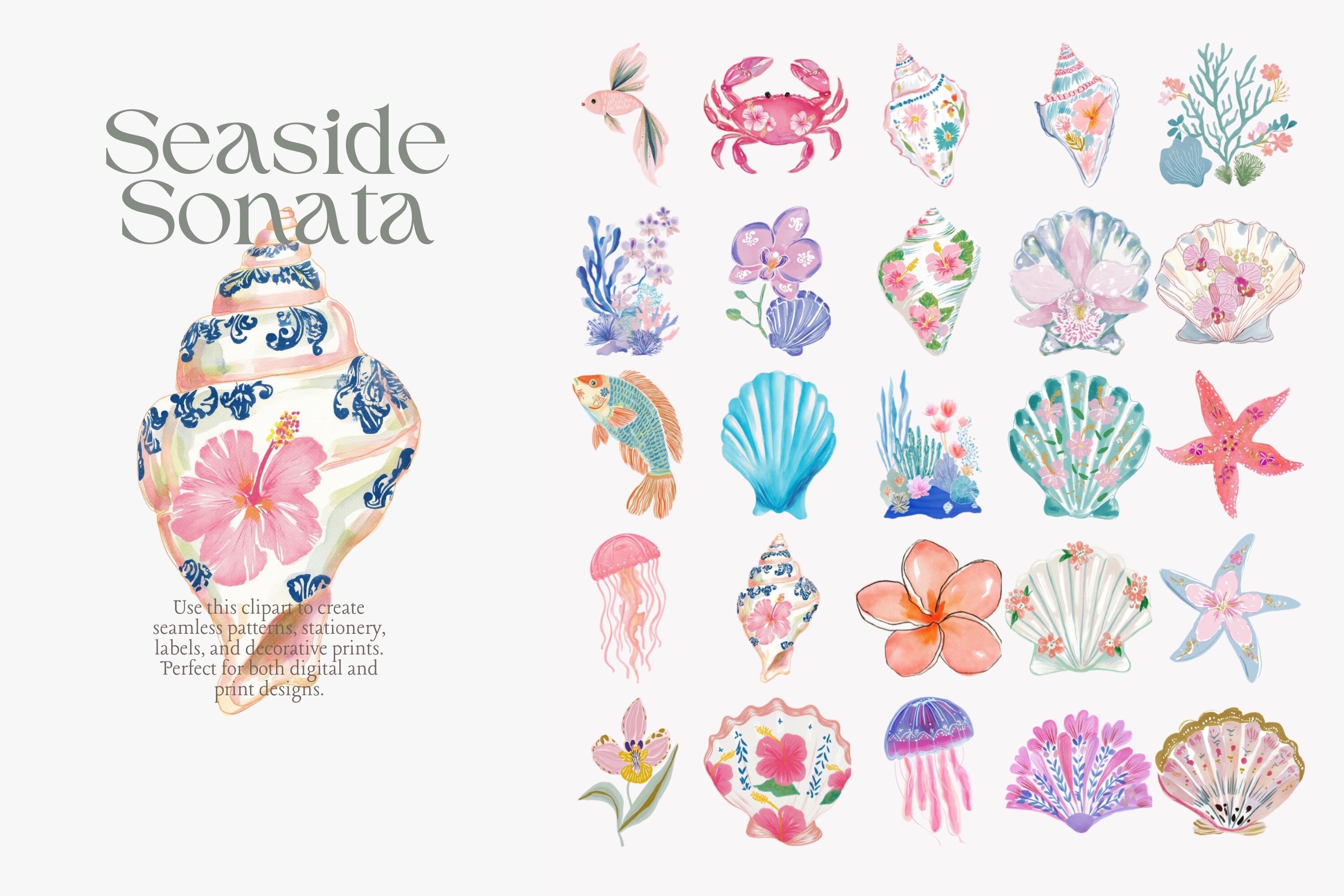 Coastal Watercolor Clipart Bundle - photo 5
