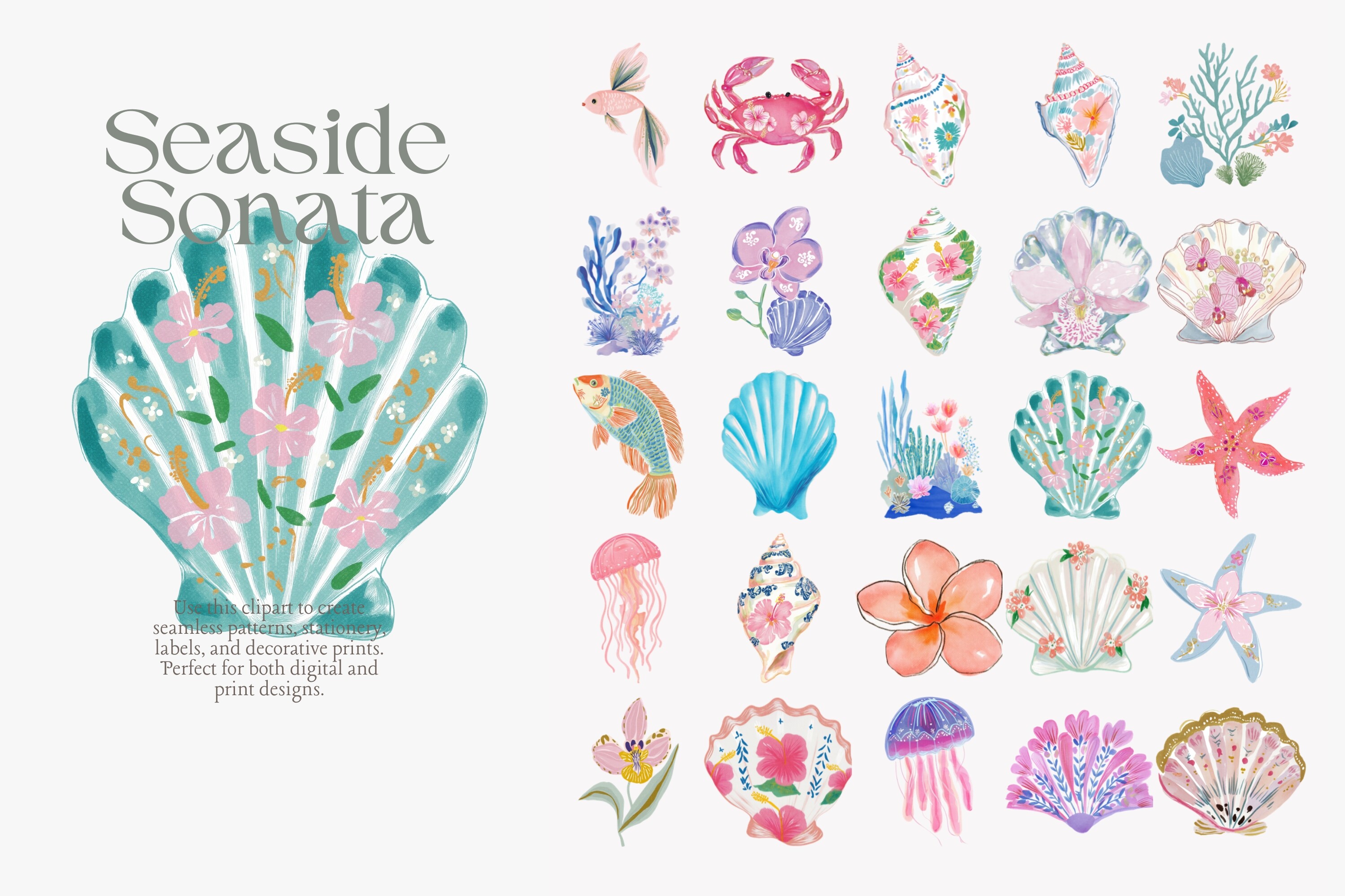 Coastal Watercolor Clipart Bundle - photo 6