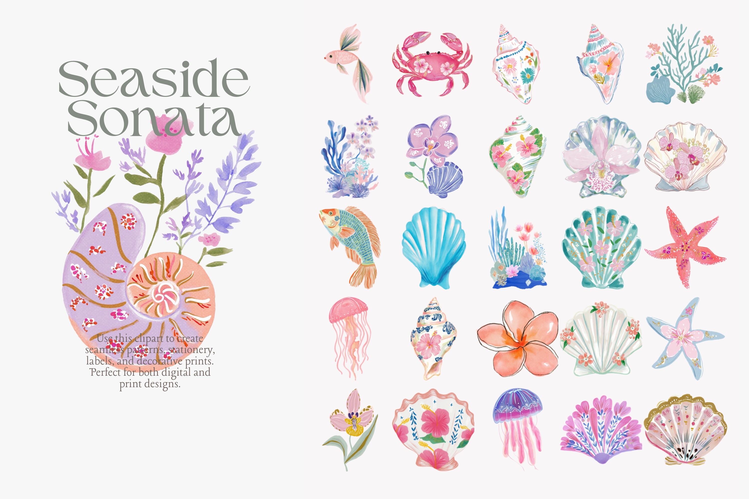 Coastal Watercolor Clipart Bundle - photo 7