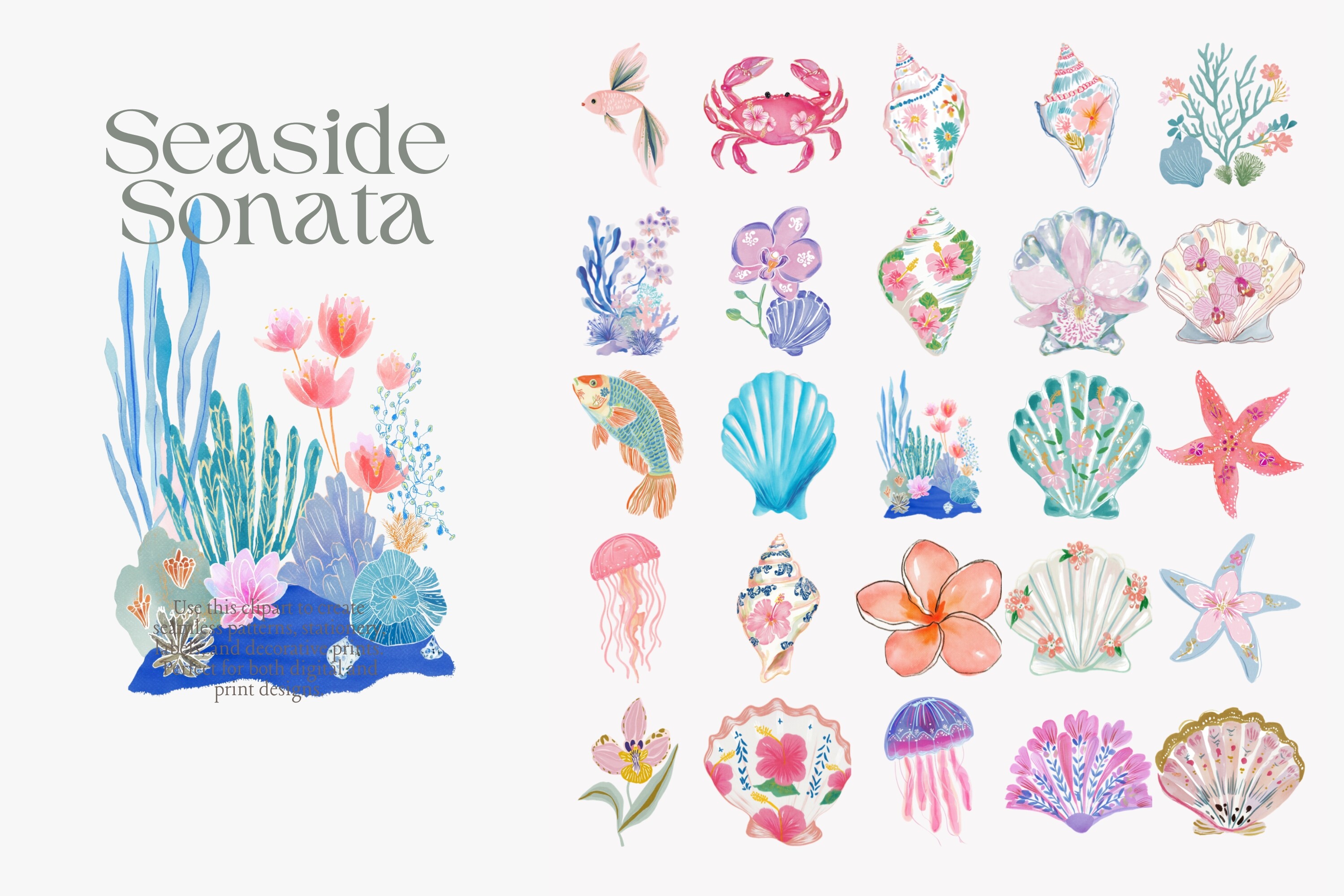 Coastal Watercolor Clipart Bundle - photo 8