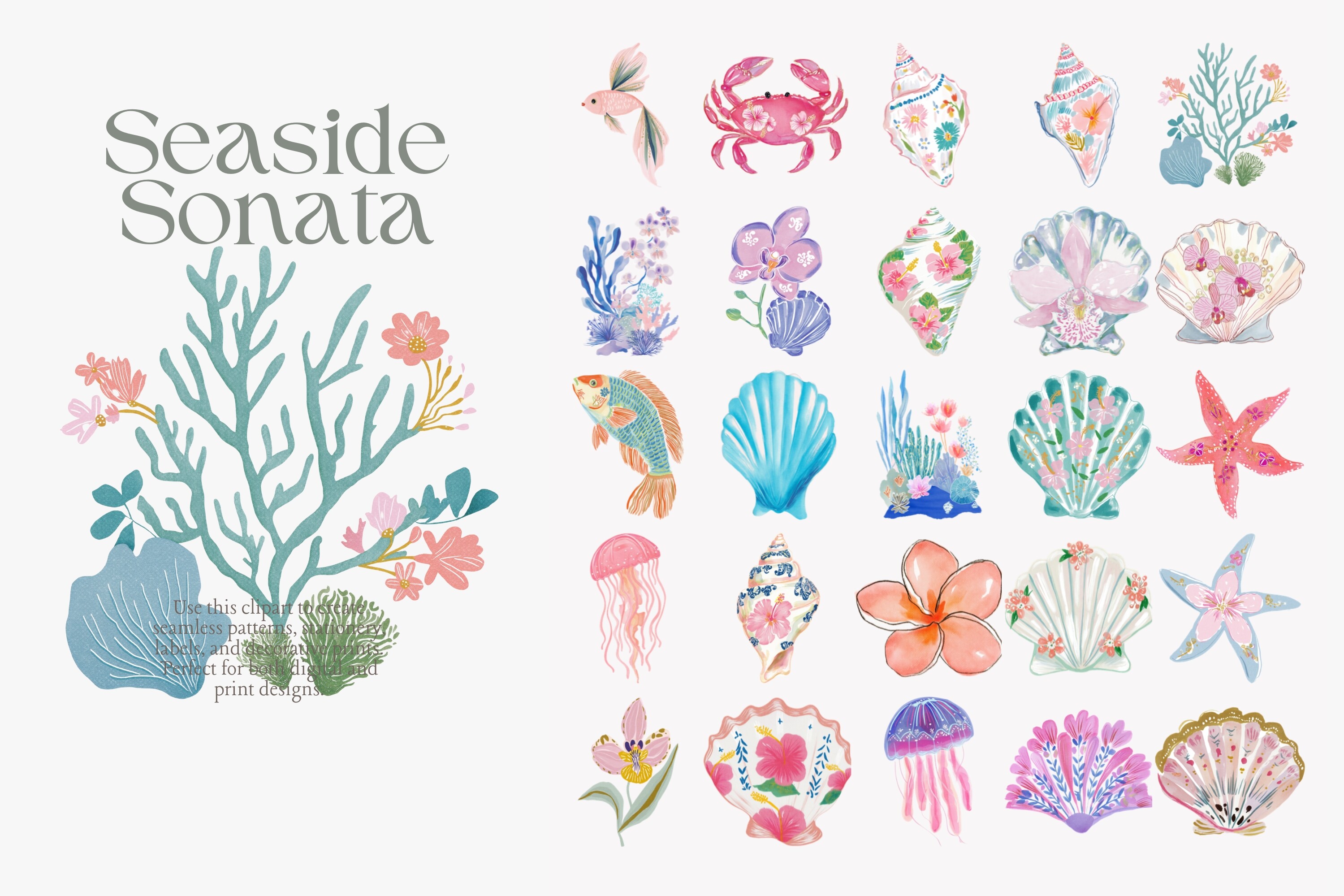 Coastal Watercolor Clipart Bundle - photo 9