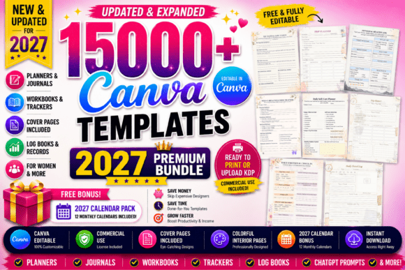 15000+ Canva Templates | 2027 KDP Bundle