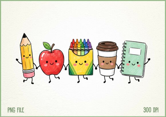 Back to School Doodle Characters PNG