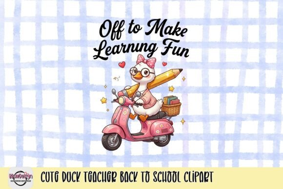 Cute Duck Teacher Back to School Clipart
