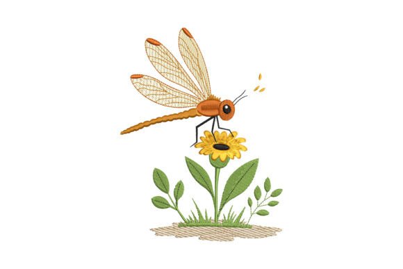 Dragonfly with Flower