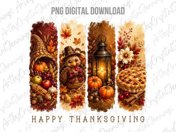 Fall Thanksgiving Turkey Watercolor PNG