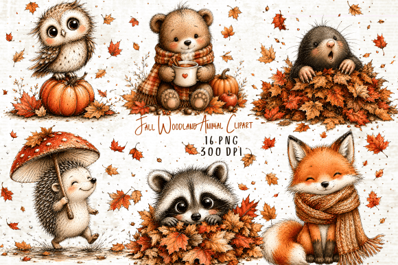Fall Woodland Animal Clipart