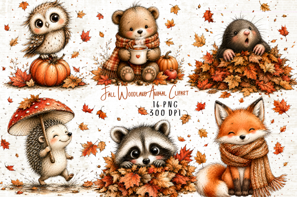 Fall Woodland Animal Clipart