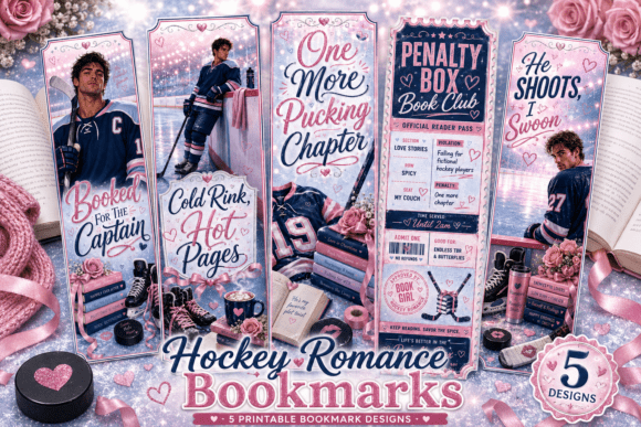 Hockey Romance Bookmark Printable Set 5