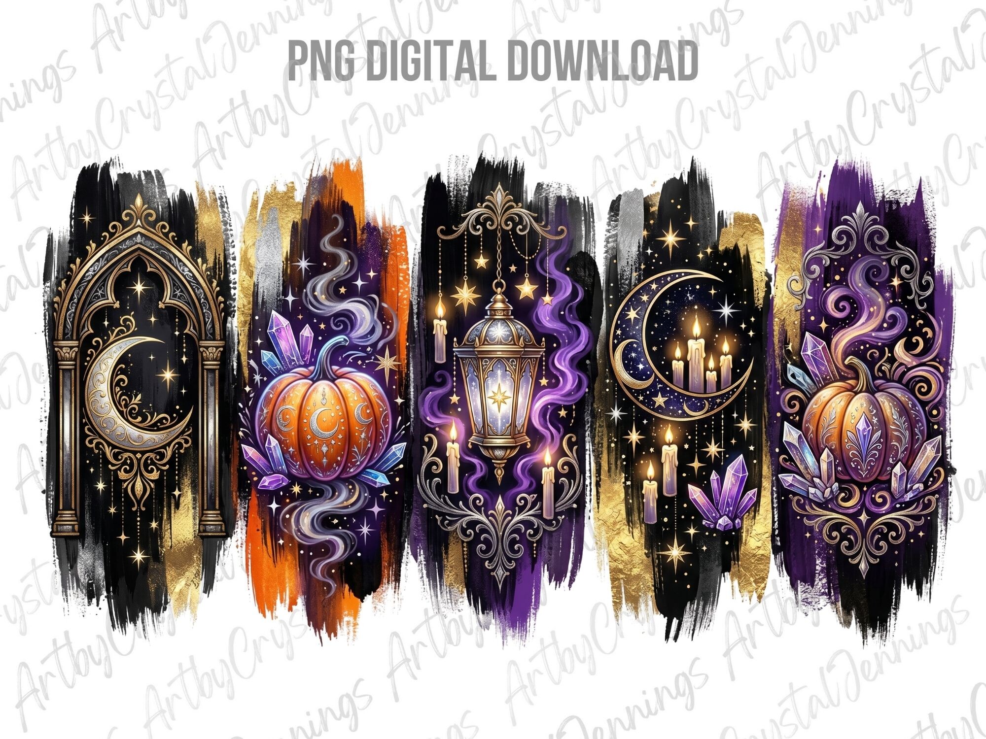 Magical Celestial Gothic Halloween PNG