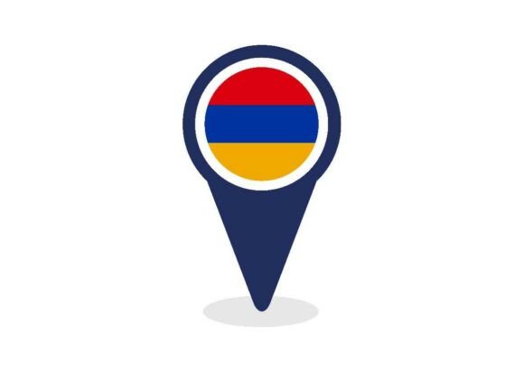 Map Pointer with Armenia Flag