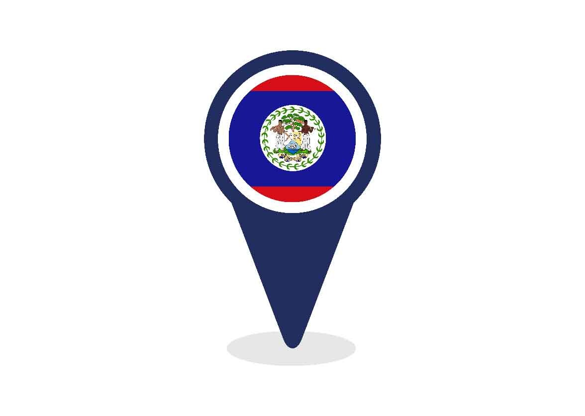 Map Pointer with Belize Flag