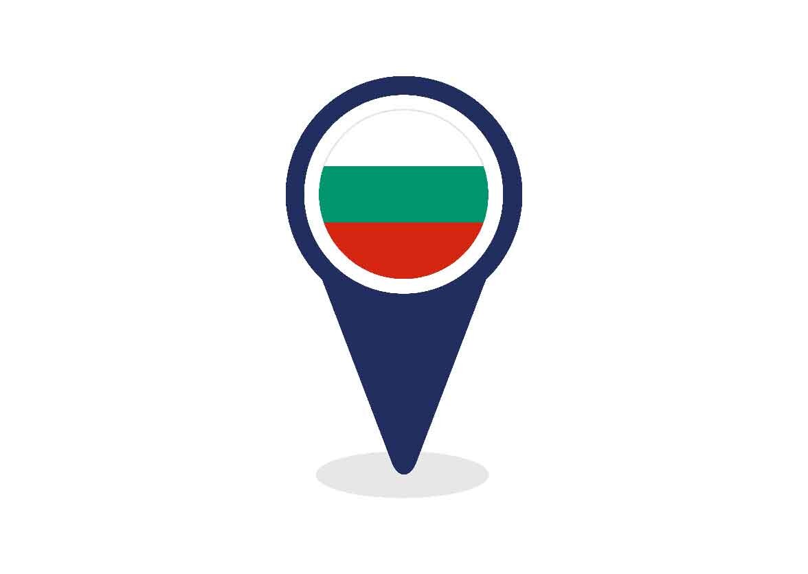 Map Pointer with Bulgaria Flag