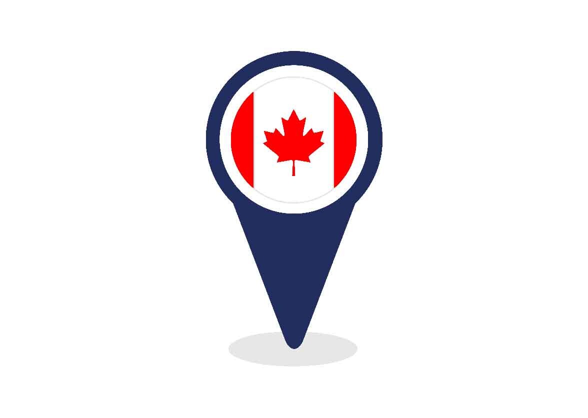 Map Pointer with Canada Flag